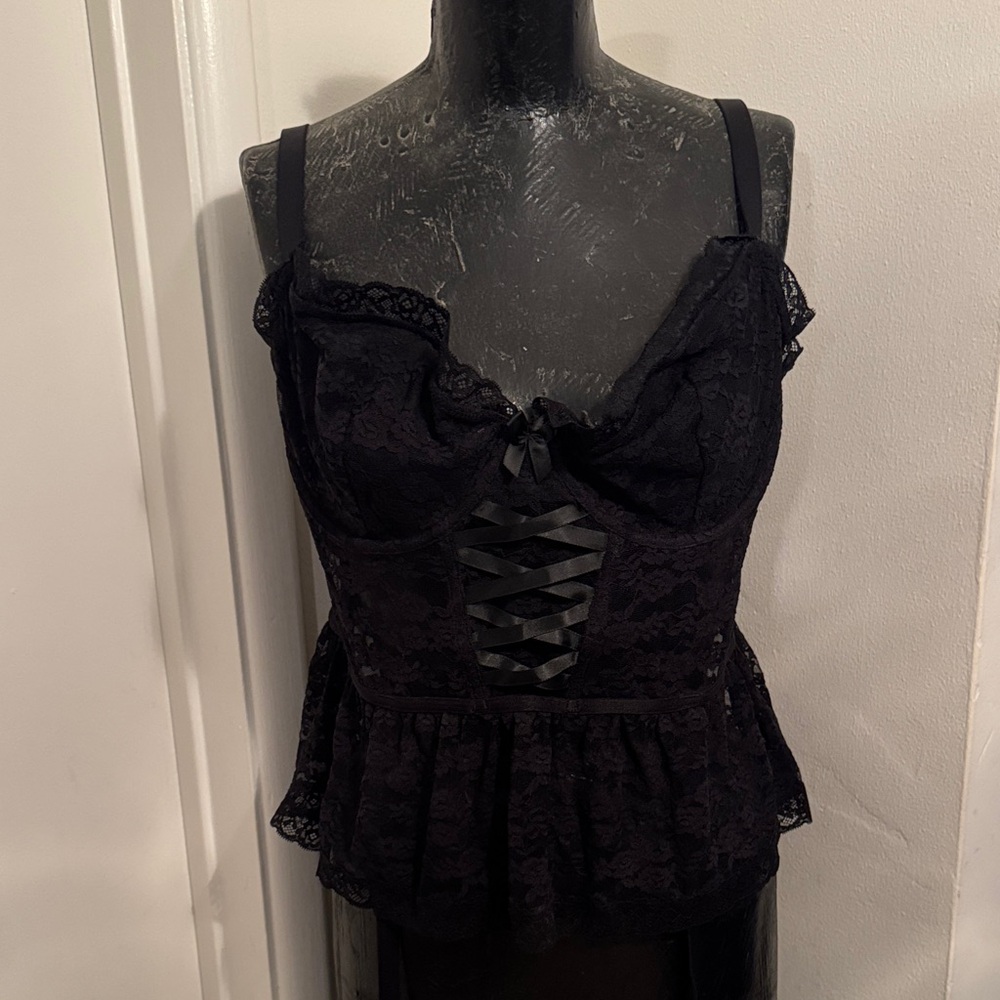 Adore Me Black Lace Bustier